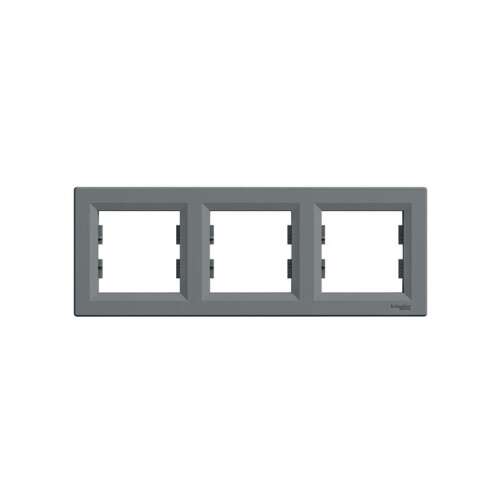 Schneider Electric ASFORA horizontales Stahl-Dreifachrahmen, grau