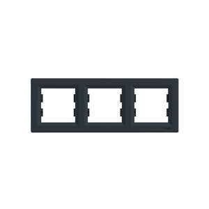 Cadru triplu orizontal antracit Schneider Electric ASFORA - Rame pentru întrerupătoare