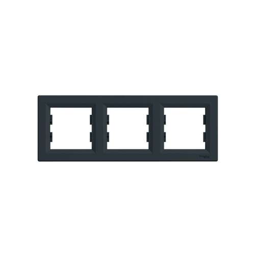 Cadru triplu orizontal antracit Schneider Electric ASFORA