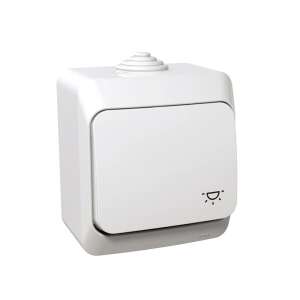 Schneider CEDAR PLUS WDE000513 fehér egypólusú lámpakapcsoló lámpa szimbólummal, IP44 - Schneider