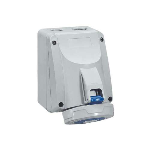 Legrand 555354 P17 Tempra Pro Dafr162k06T230V IP67  montierbare Steckdose, grau, mit blauem Schalter