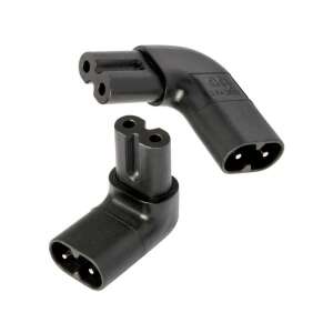 AudioQuest C7/C8 90 fokos tápcsatlakozó adapter készlet, 2 darab, fekete - Audioquest