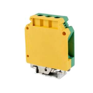 Tracon TSKA35JD 24 db/csomag 6-35mm2/ 150A csavaros/ sínre/ zöld/sárga védővezető ipari sorozatú sorkapocs - Áramvezető sín