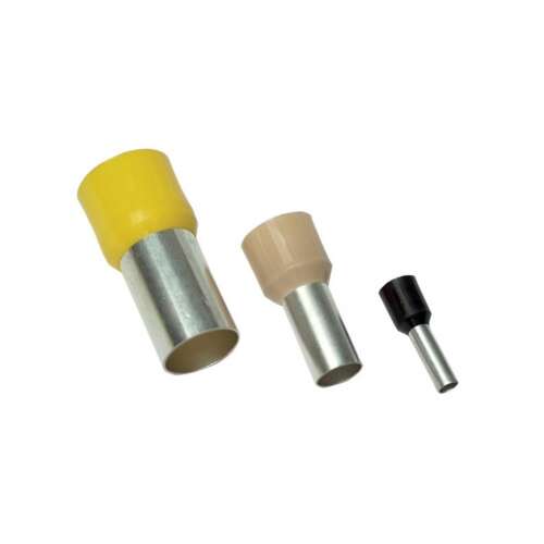 Tracon E125 10 mm2 L=27,5mm 100 db szigetelt vajszín érvéghüvely kábelvéghüvelyek - Tracon