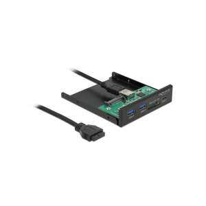 Delock 64058 3.5 hüvelykes USB elülső panel USB-C, 2x USB-A, SD és Micro SD kártyaolvasóval - Kártyaolvasó