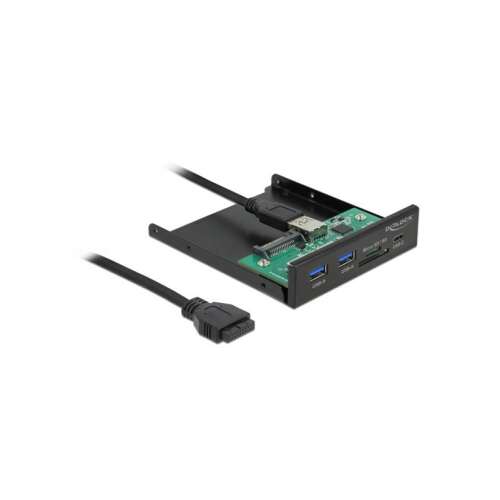 Delock 64058 3.5 Zoll USB-Frontpanel mit USB-C, 2x USB-A, SD- und Micro-SD-Kartenleser