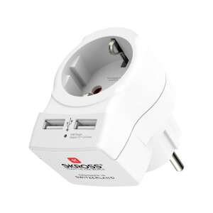Adaptor de călătorie SKROSS EUTOEU-USB 2xUSB cu 2 porturi USB, alb - Adaptoare de rețea