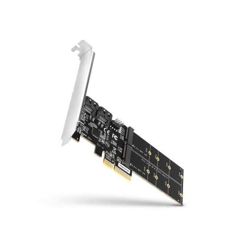 Axagon PCES-SA4M2 2db belső SATAIII portos + 2db SATA M.2 foglalat PCI-Express kártya 107829772