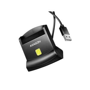 Axagon CRE-SM4N USB Smart Card Reader, schwarz, Standdesign, für ID-Karten, Chipkarten, Zahlungskarten - AXAGON