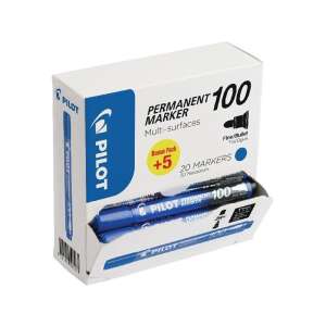 Pilot Permanent Marker 100, blau, feine Kugelspitze, 20er Pack - Pilot