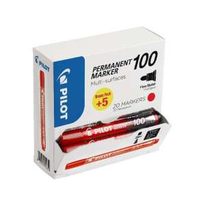 Pilot Permanent Marker 100, rot, feine Kugelspitze, 20er Pack - Pilot