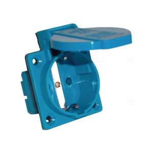Priză de perete Tracon TICS-105S 16A/250V/2P+E/IP44 albastră încastrată cu contact de protecție lateral - Conectori industriali