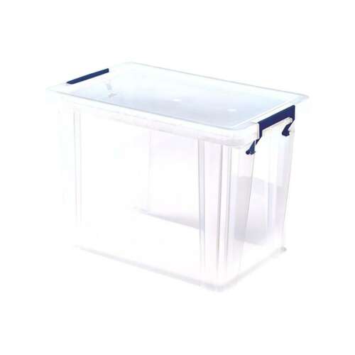 Fellowes ProStore 18,5 liter átlátszó műanyag tárolódoboz kék fogantyúkkal
