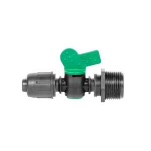 KM 3/4 inch PP ball valve with green lever, for irrigation systems - Connector and Accessory