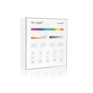 Vezeték nélküli , elemes, fali , érintős , vezérlőpult, RGB + CCT , 4 zónás , Miboxer (Mi-Light) , B4
