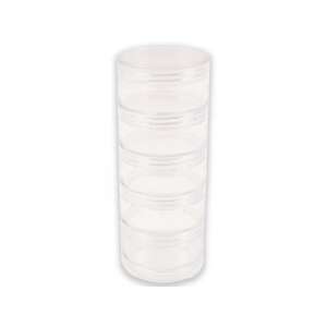 PlayBox Recipient transparent cu 5 niveluri, 15 cm, pentru organizarea materialelor de artizanat - Depozitare cosmetice & borcan