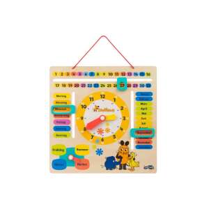 Lernwand aus Holz mit Uhr, Kalender, Wochentagen, Monaten, Jahreszeiten und Tieren. Deutsche Sprache. - Schaukelpferde, Schaukeltiere und Entwicklungsspiele für Kinder im Kindergartenalter