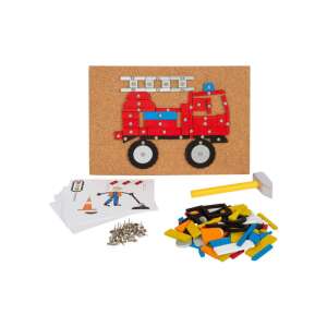 Small Foot Városi járművek Hammer Spielset mit Feuerwehrauto-Design, Hammer und Vorlagen - Schaukelpferde, Schaukeltiere und Entwicklungsspiele für Kinder im Kindergartenalter