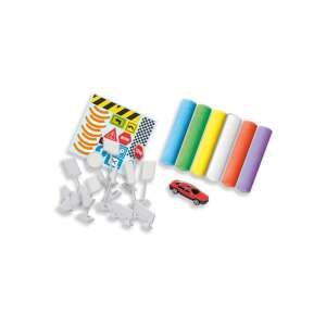 SES Kreide Verkehr Set, enthält Verkehrszeichen, Kegel, ein Auto und Kreide, perfekt zum Lernen über Verkehrssicherheit und Verkehrsregeln - Kreiden