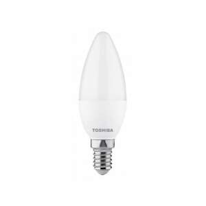 LED lámpa , égő , gyertya , E14 foglalat , 4.7 Watt , 180° , természetes fehér , 3 darabos csomag , TOSHIBA , 5 év garancia