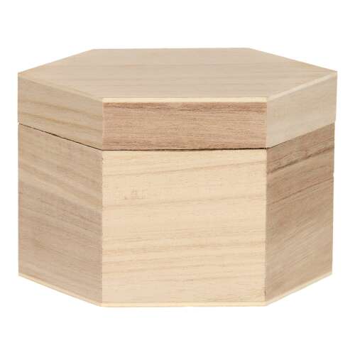 Dekorierbare sechseckige Holzkiste, leer, undekoriert, für Basteln, DIY-Projekte, Aufbewahrung