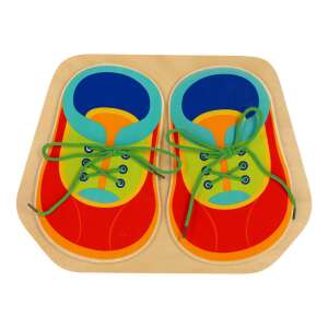 Holzschuh-Schnürspielzeug für Kinder, fördert die Feinmotorik und die Hand-Augen-Koordination - Schaukelpferde, Schaukeltiere und Entwicklungsspiele für Kinder im Kindergartenalter