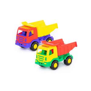 Polesie großer Kipplaster Spielzeug, rot, gelb, blau, grün, zwei LKW - Strandartikel