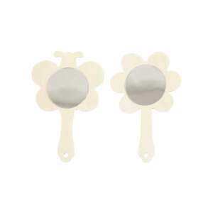 Set mit 2 Holzhandspiegeln, Schmetterlings- und Blumenform, zum Dekorieren - Holzbeschriftungen & Dekoelemente