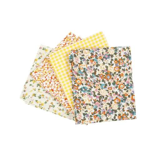 Patchwork-Stoff, 45x55cm - 4 Stück, gelb