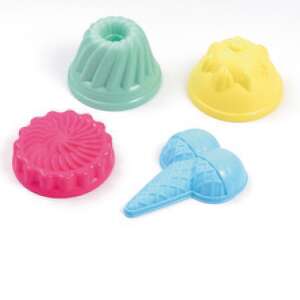 4 darabos fagylalt formájú homokozó forma, kék, sárga, rózsaszín, zöld - Szabadtéri játék és felszerelés