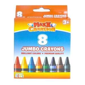 Maxx Creation Jumbo-Farbstifte 8er Pack, 8 Farben, für Kinder, zum Malen, Färben, Bastelbedarf - Crayons