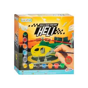 Set de construcție și pictură pentru un model de elicopter din lemn, include vopsele și pensulă, Creative Grafix - Grafix