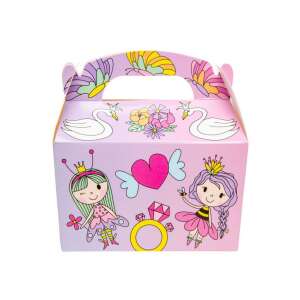 Cutie de hârtie cu tematică de prințesă cu mâner, perfectă pentru cadouri de petrecere sau cadouri mici - Ambalaje cadouri