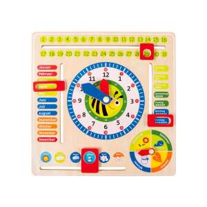 Small Foot hölzerner Lernkalender Uhr für Kinder, zum Erlernen von Zeit, Tagen, Monaten und Jahreszeiten - Schaukelpferde, Schaukeltiere und Entwicklungsspiele für Kinder im Kindergartenalter