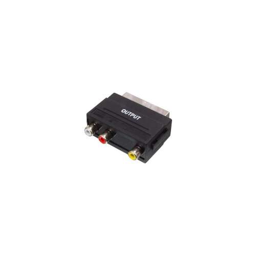 Emos K9304 SCART - 3 RCA adapter, fekete