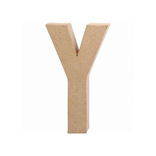 Natürliche Papiermaché-Buchstabe Y, Dekorationsbuchstabe für Basteln, DIY-Projekte und Wohnkultur