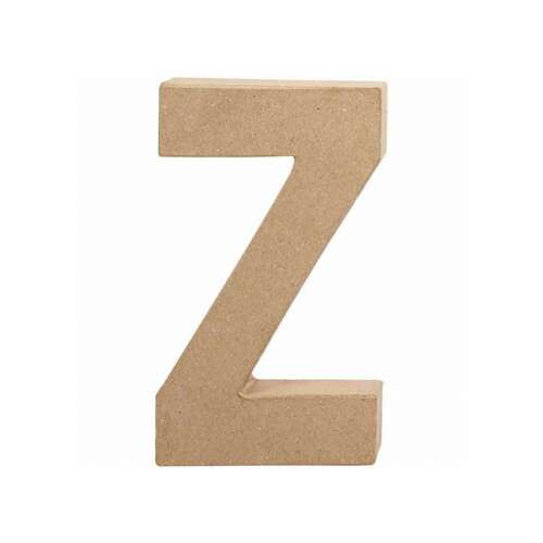 Natürliche Papiermaché-Buchstabe Z, Dekorationsbuchstabe für Bastel- und DIY-Projekte