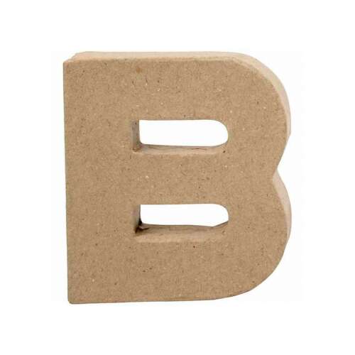 Naturfarbener Pappmaché-Buchstabe B, klein, zum Basteln und Dekorieren