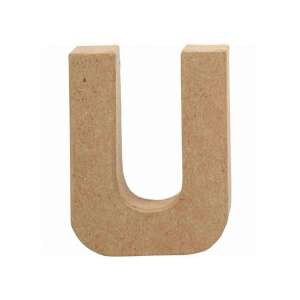 Natürlicher Papiermaché-Buchstabe U, kleine Größe, zum Basteln und Dekorieren - Dekorative Buchstaben
