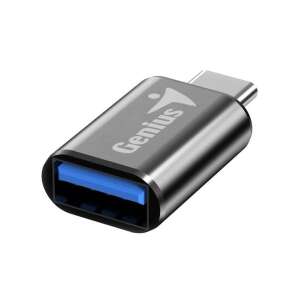 Genius ACC-C2A USB-C auf USB A Adapter, grau, zum Anschließen von USB-A Geräten an USB-C Ports - Netzwerkadapter