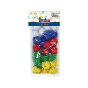 The Littles Craft Items 15mm csillámos pomponok 30 darabos szett, vegyes színek - Luna
