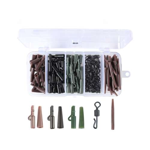 FishEdge 120-teiliges Karpfenangel-Zubehörset, Bleiklips, Schnellklips, Verwicklungsschutz