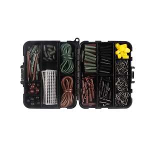 Zestaw akcesoriów do wędkarstwa karpiowego FishEdge, 272 sztuk, haczyki, szybkozłączki, zaciski ołowiane, antysplątanie - Wędkarskie drobiazgi i akcesoria