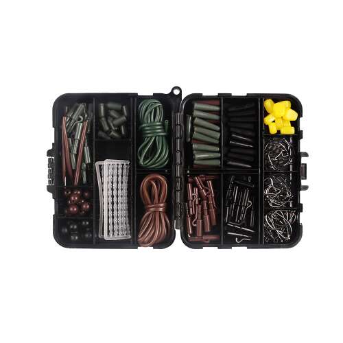 Sada príslušenstva na lov kapra FishEdge, 272 kusov, háčiky, rýchlospojky, olovené klipy, proti zamotaniu