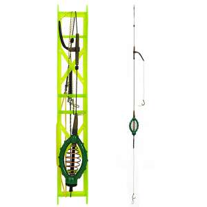 Carp fishing rig with two hooks and 60g lead weight, green color - Feeders & Weight