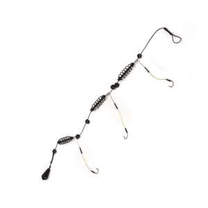 FishEdge fishing rig with 3 hooks and 3 bait holders, 40g lead weight - Method & Feeder Feeder