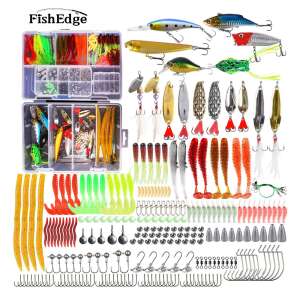 FishEdge 327-teiliges Köderset mit verschiedenen Ködern, Haken und Gewichten - Angelköder