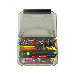 FishEdge 90 piece fishing lure and accessory kit in a tackle box, for pike, perch, zander and other species - Soft Bait & Twister