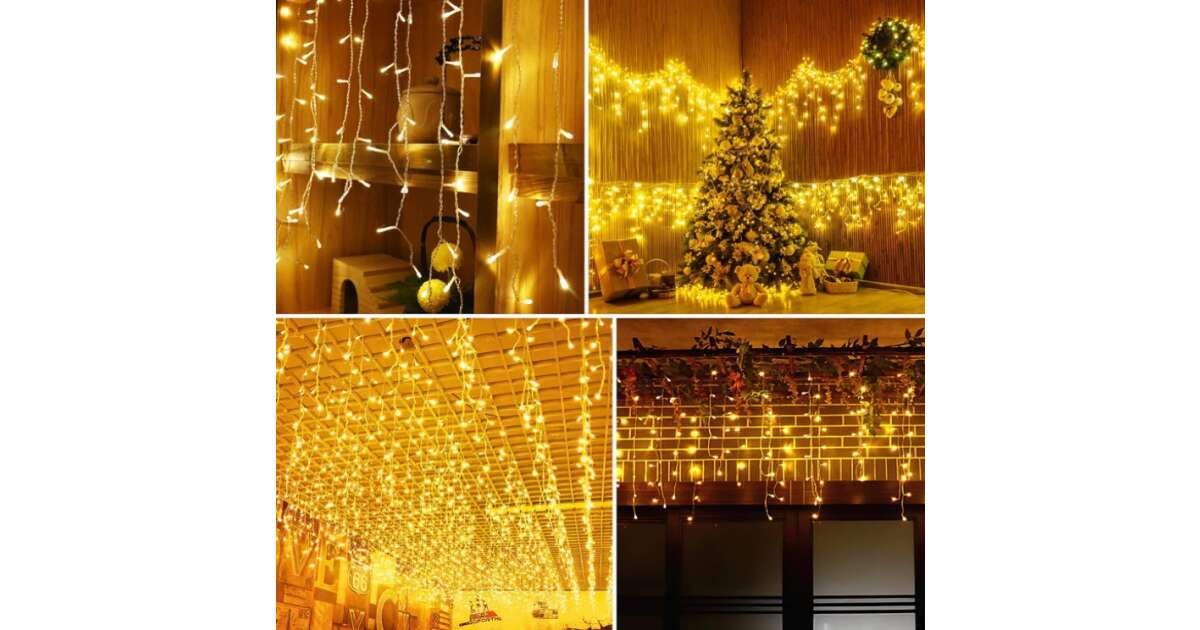 Pepita Kültéri/beltéri Jégcsap fényfüzér 500LED 27M #meleg fehér 108606225