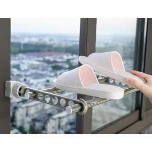 Ablakra szerelt beltéri ruhaszárító állvány papucsokkal - Ruhaszárító